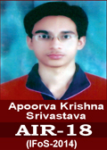 Apoorva Krishna Srivastava IFoS-2014 AIR-18