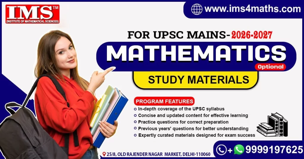 Mathematics Optional Study Material for UPSC Mains 2026-27